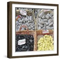 Volcanic rock souvenirs, Lipari Island, Aeolian Islands, UNESCO World Heritage Site, Sicily, Italy,-Marco Simoni-Framed Photographic Print