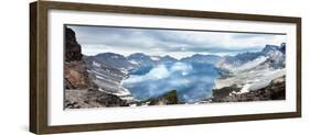 Volcanic Rocky Mountains and Lake Tianchi, Wild Landscape, National Park Changbaishan, China-Liang Zhang-Framed Photographic Print