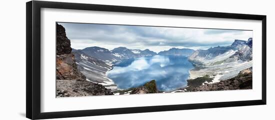 Volcanic Rocky Mountains and Lake Tianchi, Wild Landscape, National Park Changbaishan, China-Liang Zhang-Framed Photographic Print