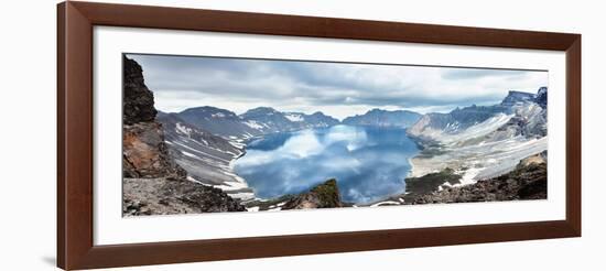 Volcanic Rocky Mountains and Lake Tianchi, Wild Landscape, National Park Changbaishan, China-Liang Zhang-Framed Photographic Print