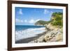 Volcanic sand beach, Montserrat, British Overseas Territory, West Indies, Caribbean, Central Americ-Michael Runkel-Framed Photographic Print