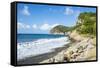 Volcanic sand beach, Montserrat, British Overseas Territory, West Indies, Caribbean, Central Americ-Michael Runkel-Framed Stretched Canvas