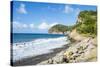 Volcanic sand beach, Montserrat, British Overseas Territory, West Indies, Caribbean, Central Americ-Michael Runkel-Stretched Canvas
