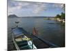 Volcano and Colourful Banka Fishing Boats, Lake Taal, Talisay, Luzon, Philippines, Southeast Asia-Kober Christian-Mounted Photographic Print