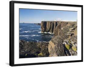 Volcano cross section, Eshaness peninsula, Shetland islands, Scotland.-Martin Zwick-Framed Photographic Print