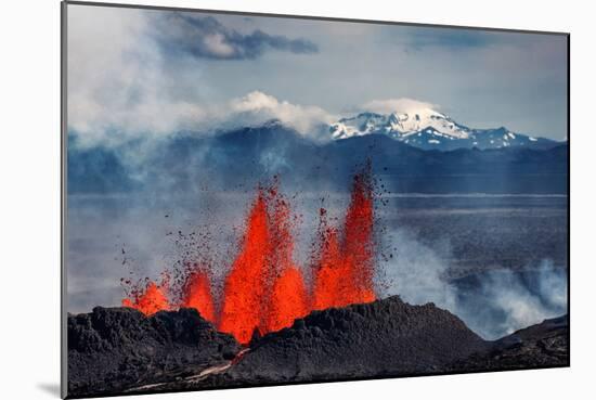 Volcano Eruption at the Holuhraun Fissure Near Bardarbunga Volcano, Iceland-null-Mounted Photographic Print