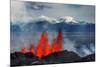 Volcano Eruption at the Holuhraun Fissure Near Bardarbunga Volcano, Iceland-null-Mounted Photographic Print