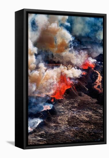 Volcano Eruption at the Holuhraun Fissure Near Bardarbunga Volcano, Iceland-null-Framed Stretched Canvas