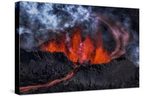 Volcano Eruption at the Holuhraun Fissure near Bardarbunga Volcano, Iceland-Arctic-Images-Stretched Canvas