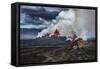 Volcano Eruption at the Holuhraun Fissure near Bardarbunga Volcano, Iceland-Arctic-Images-Framed Stretched Canvas