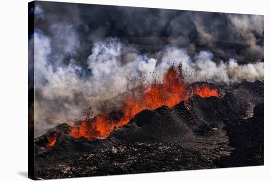 Volcano Eruption at the Holuhraun Fissure near Bardarbunga Volcano, Iceland-Arctic-Images-Stretched Canvas