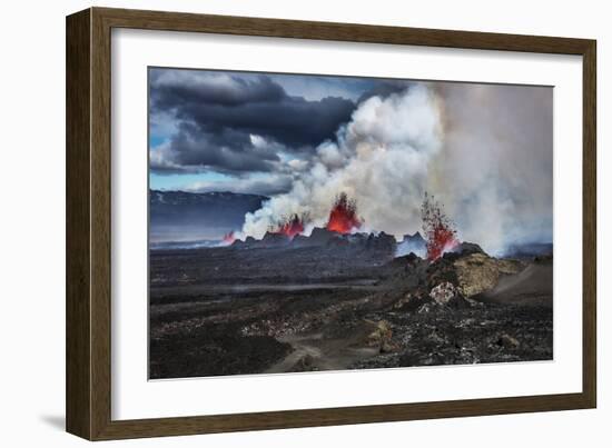 Volcano Eruption at the Holuhraun Fissure near Bardarbunga Volcano, Iceland-Arctic-Images-Framed Photographic Print