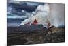 Volcano Eruption at the Holuhraun Fissure near Bardarbunga Volcano, Iceland-Arctic-Images-Mounted Photographic Print