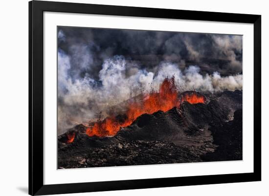 Volcano Eruption at the Holuhraun Fissure near Bardarbunga Volcano, Iceland-Arctic-Images-Framed Photographic Print