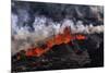 Volcano Eruption at the Holuhraun Fissure near Bardarbunga Volcano, Iceland-Arctic-Images-Mounted Photographic Print