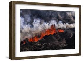 Volcano Eruption at the Holuhraun Fissure near Bardarbunga Volcano, Iceland-Arctic-Images-Framed Photographic Print