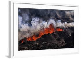 Volcano Eruption at the Holuhraun Fissure near Bardarbunga Volcano, Iceland-Arctic-Images-Framed Photographic Print