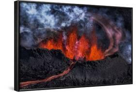 Volcano Eruption at the Holuhraun Fissure near Bardarbunga Volcano, Iceland-Arctic-Images-Framed Photographic Print