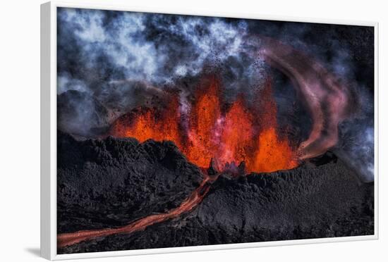 Volcano Eruption at the Holuhraun Fissure near Bardarbunga Volcano, Iceland-Arctic-Images-Framed Photographic Print