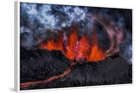 Volcano Eruption at the Holuhraun Fissure near Bardarbunga Volcano, Iceland-Arctic-Images-Framed Photographic Print