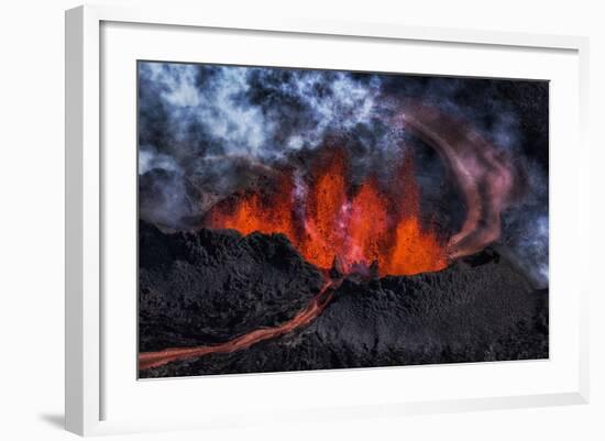 Volcano Eruption at the Holuhraun Fissure near Bardarbunga Volcano, Iceland-Arctic-Images-Framed Photographic Print