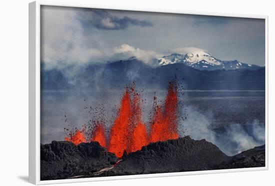 Volcano Eruption at the Holuhraun Fissure near Bardarbunga Volcano, Iceland-Arctic-Images-Framed Photographic Print