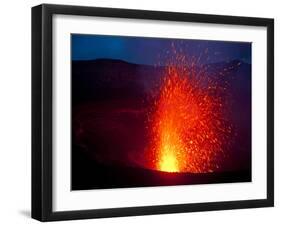 Volcano Eruptions at the Volcano Yasur, Island of Tanna, Vanuatu, South Pacific, Pacific-Michael Runkel-Framed Photographic Print