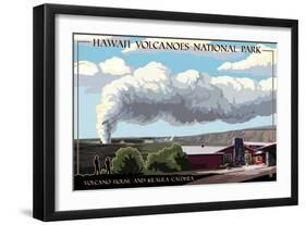 Volcano House - Hawaii Volcanoes National Park-Lantern Press-Framed Art Print