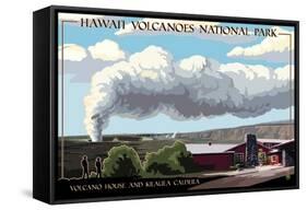 Volcano House - Hawaii Volcanoes National Park-Lantern Press-Framed Stretched Canvas