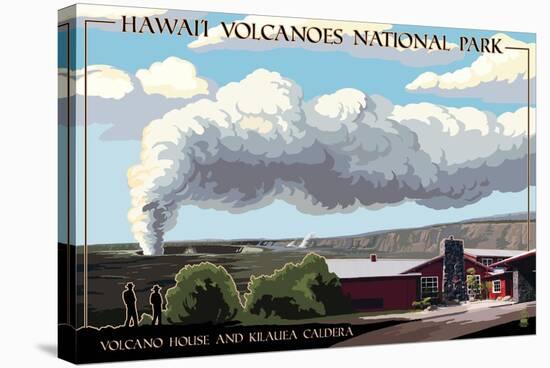 Volcano House - Hawaii Volcanoes National Park-Lantern Press-Stretched Canvas
