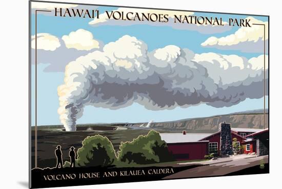 Volcano House - Hawaii Volcanoes National Park-Lantern Press-Mounted Art Print