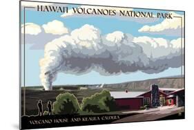 Volcano House - Hawaii Volcanoes National Park-Lantern Press-Mounted Art Print
