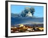 Volcano in Southern Iceland's Eyjafjallajokull Glacier Sends Ash into the Air Just Prior to Sunset-null-Framed Photographic Print