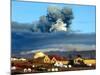 Volcano in Southern Iceland's Eyjafjallajokull Glacier Sends Ash into the Air Just Prior to Sunset-null-Mounted Photographic Print