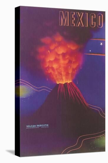 Volcano, Mexican Travel Poster-null-Stretched Canvas