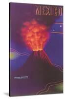 Volcano, Mexican Travel Poster-null-Stretched Canvas