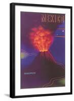 Volcano, Mexican Travel Poster-null-Framed Art Print