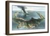 Volcano on the Island of Thera (Santorin) in Eruption, 1866-null-Framed Premium Giclee Print