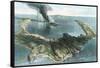 Volcano on the Island of Thera (Santorin) in Eruption, 1866-null-Framed Stretched Canvas