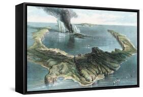 Volcano on the Island of Thera (Santorin) in Eruption, 1866-null-Framed Stretched Canvas