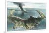 Volcano on the Island of Thera (Santorin) in Eruption, 1866-null-Framed Giclee Print