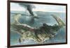 Volcano on the Island of Thera (Santorin) in Eruption, 1866-null-Framed Giclee Print