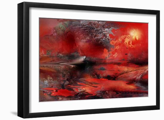 Volcano Planet Red-RUNA-Framed Giclee Print