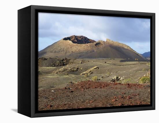 Volcano, Timanfaya National Park, Lanzarote, Canary Islands, Spain, Europe-null-Framed Stretched Canvas