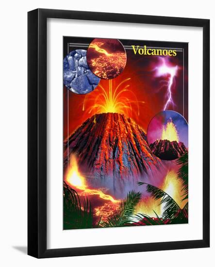 Volcano-Encyclopaedia Britannica-Framed Art Print