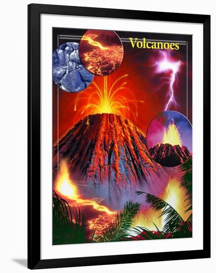 Volcano-Encyclopaedia Britannica-Framed Art Print