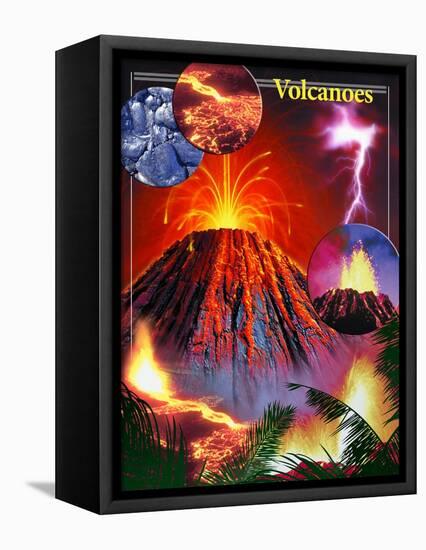 Volcano-Encyclopaedia Britannica-Framed Stretched Canvas