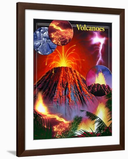 Volcano-Encyclopaedia Britannica-Framed Art Print