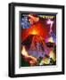 Volcano-Encyclopaedia Britannica-Framed Art Print