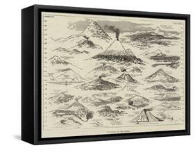 Volcanoes of the World-null-Framed Stretched Canvas